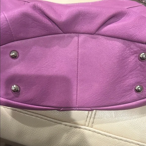 B Makowsky Purple Soft Leather Women's Bag with Silver Hardware NWOT